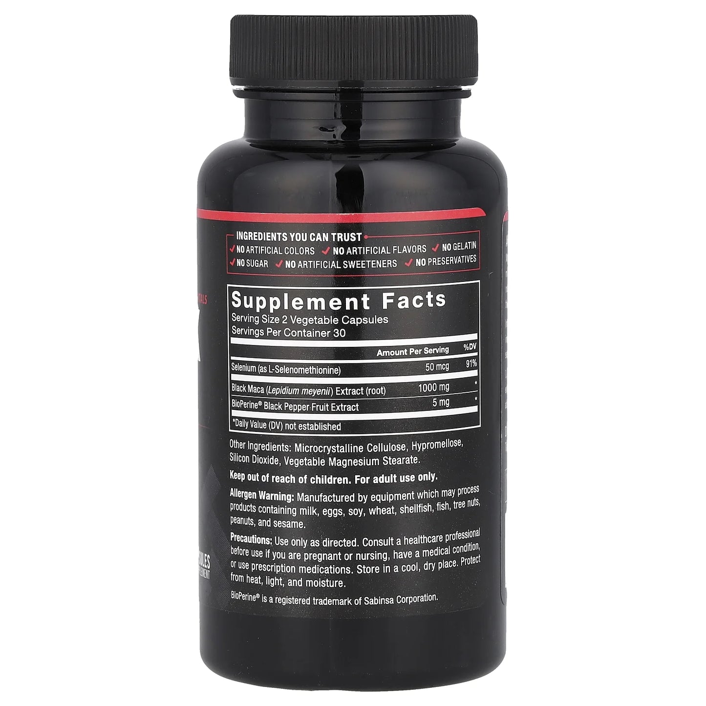 Fundamentals Black Maca, Key Natural Ingredient Traditionally Used to Enhance Vitality & Sex Drive, 1,000 Mg, 60 Count